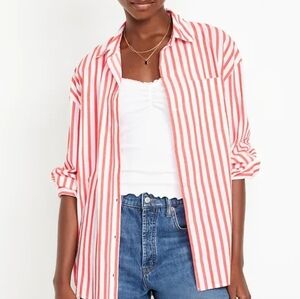 Oversized Button-Down Boyfriend Shirt
